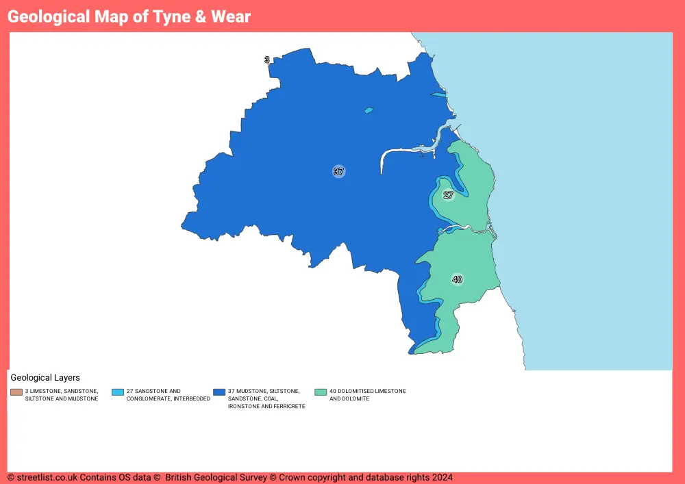 Geological Map of Tyne & Wear